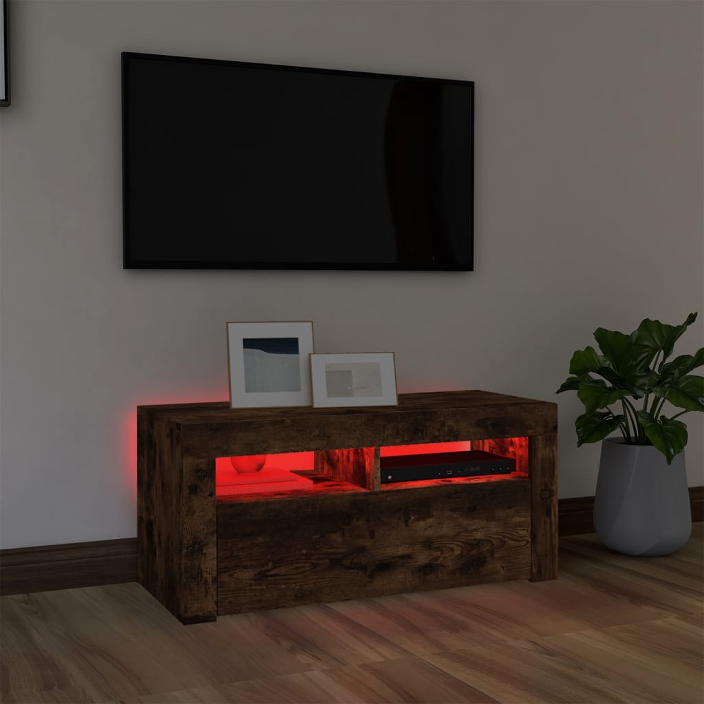 Tv-meubel met LED-verlichting 90x35x40 cm