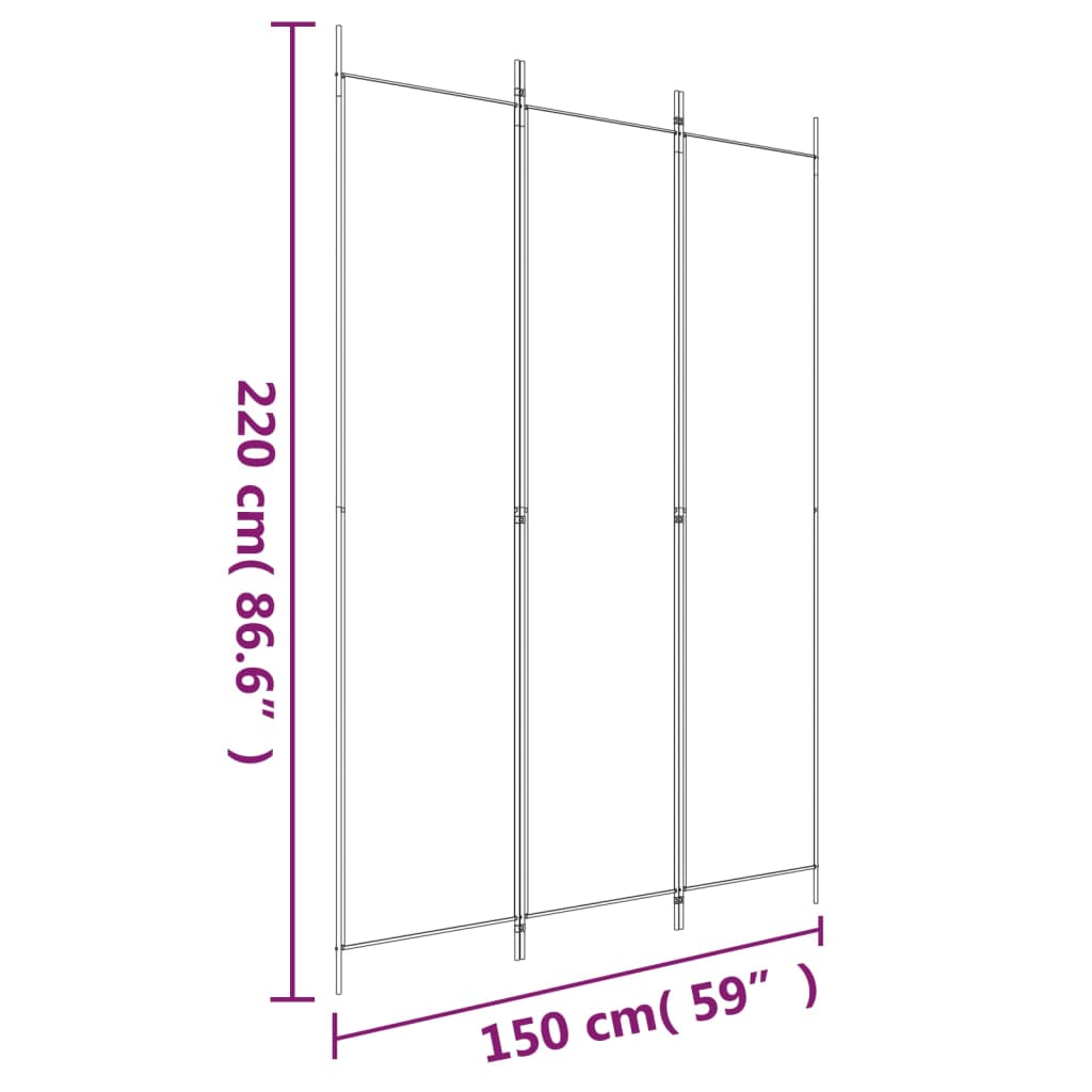 Kamerscherm met 5 panelen 250x220 cm stof