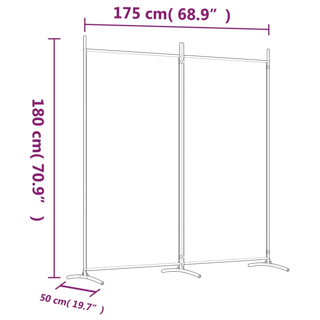 Kamerscherm met 3 panelen 260x180 cm