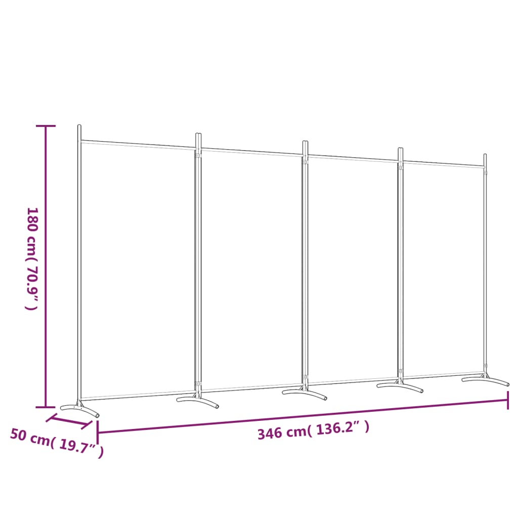 Kamerscherm met 3 panelen 260x180 cm