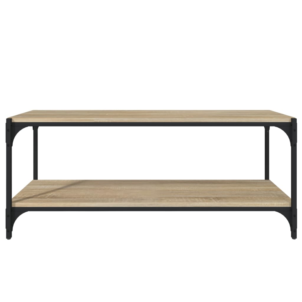 Tv-meubel 100x33x41 cm bewerkt hout en staal