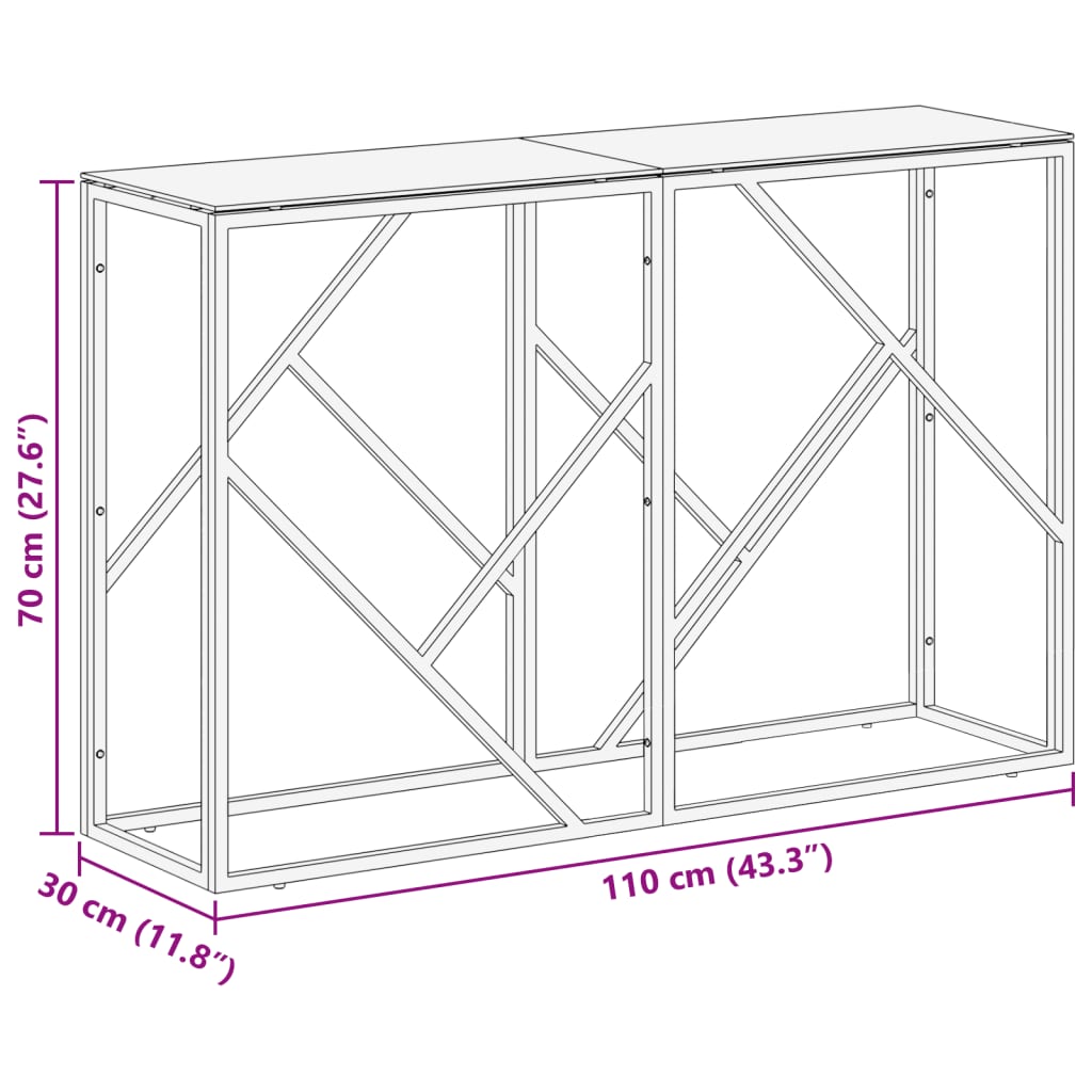 Wandtafel roestvrijstaal gehard glas goudkleurig