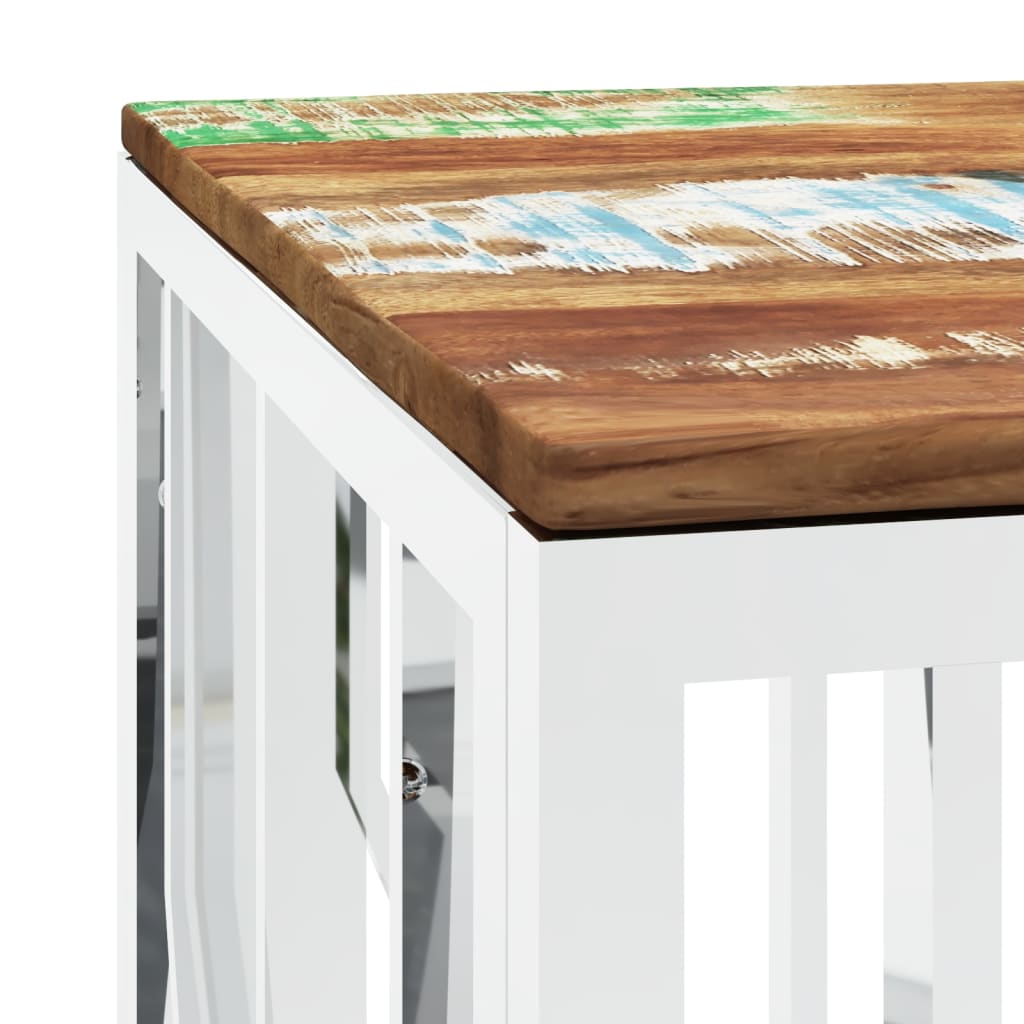 Salontafel roestvrij staal massief gerecycled hout