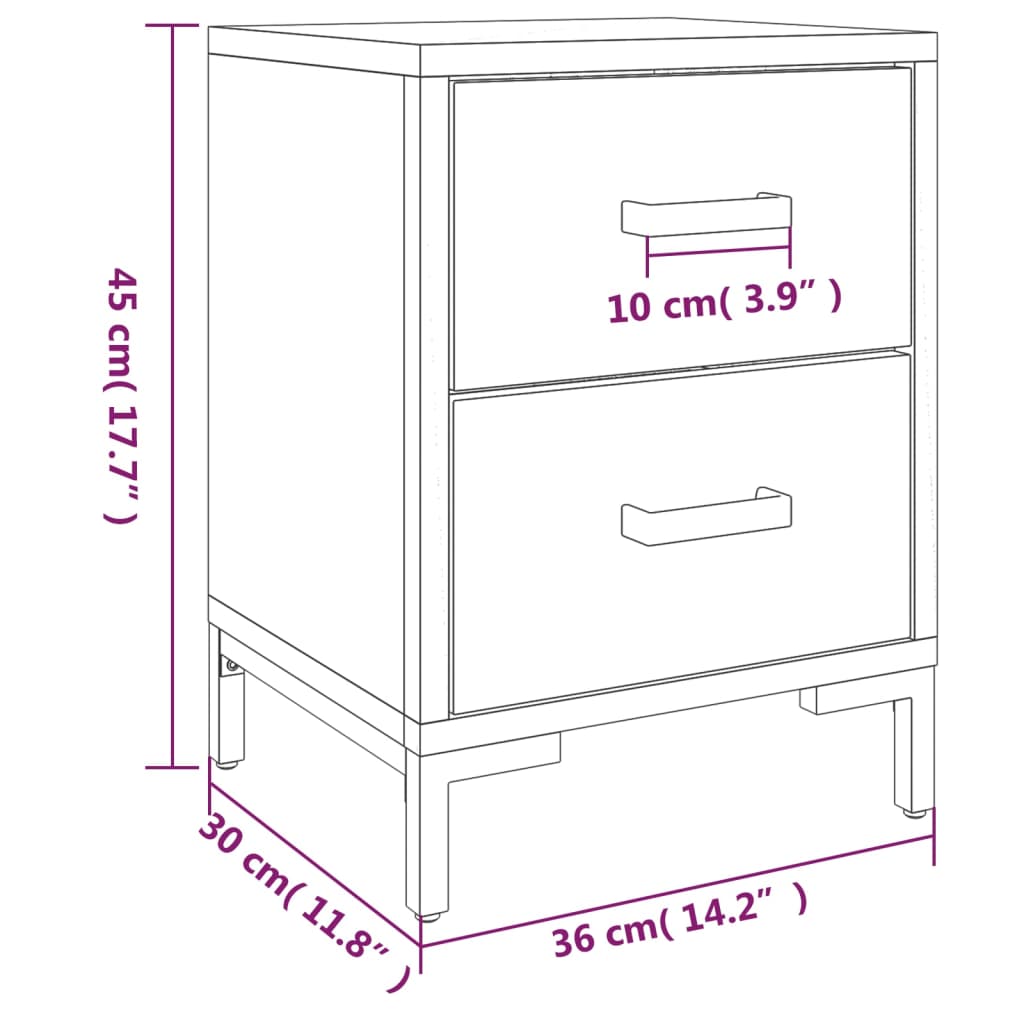 Nachtkastjes 2 st 40x30x55 cm massief grenenhout