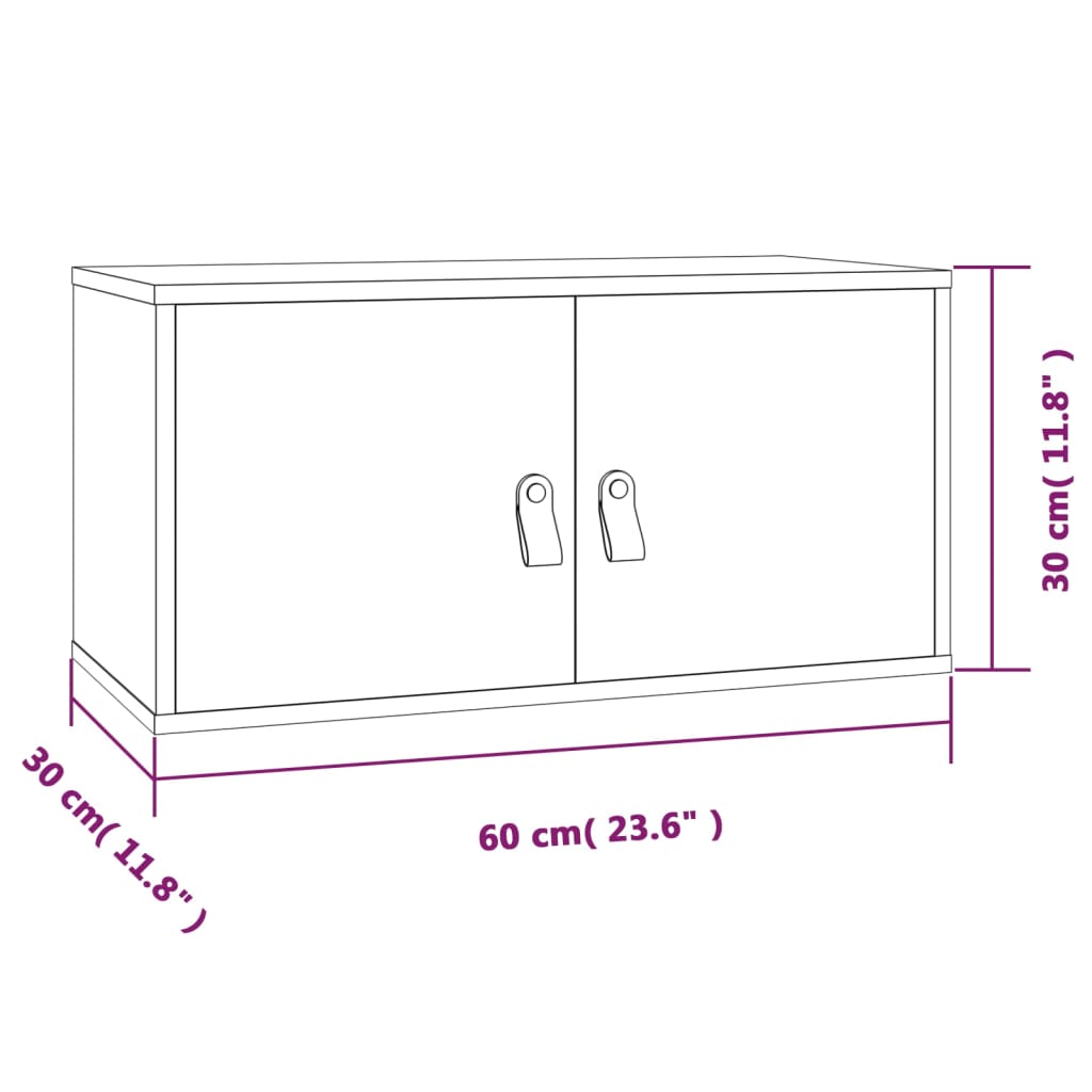 Wandkast 60x30x30 cm massief grenenhout