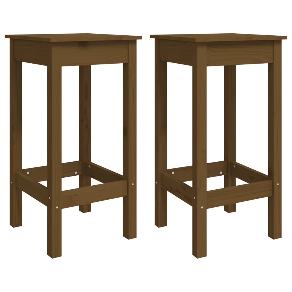 Barstoelen 2 st 40x40x78 cm massief grenenhout