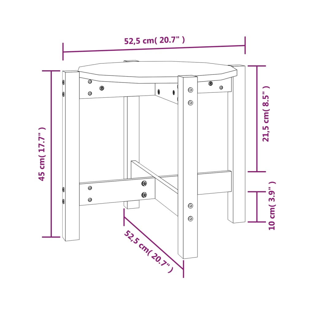 Salontafel Ø 62,5x45 cm massief grenenhout