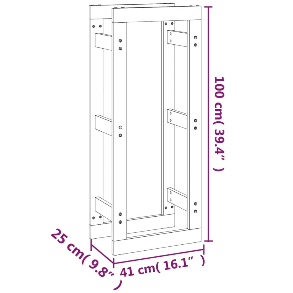  Haardhoutrek 60 x 25 x 100 cm massief grenenhout