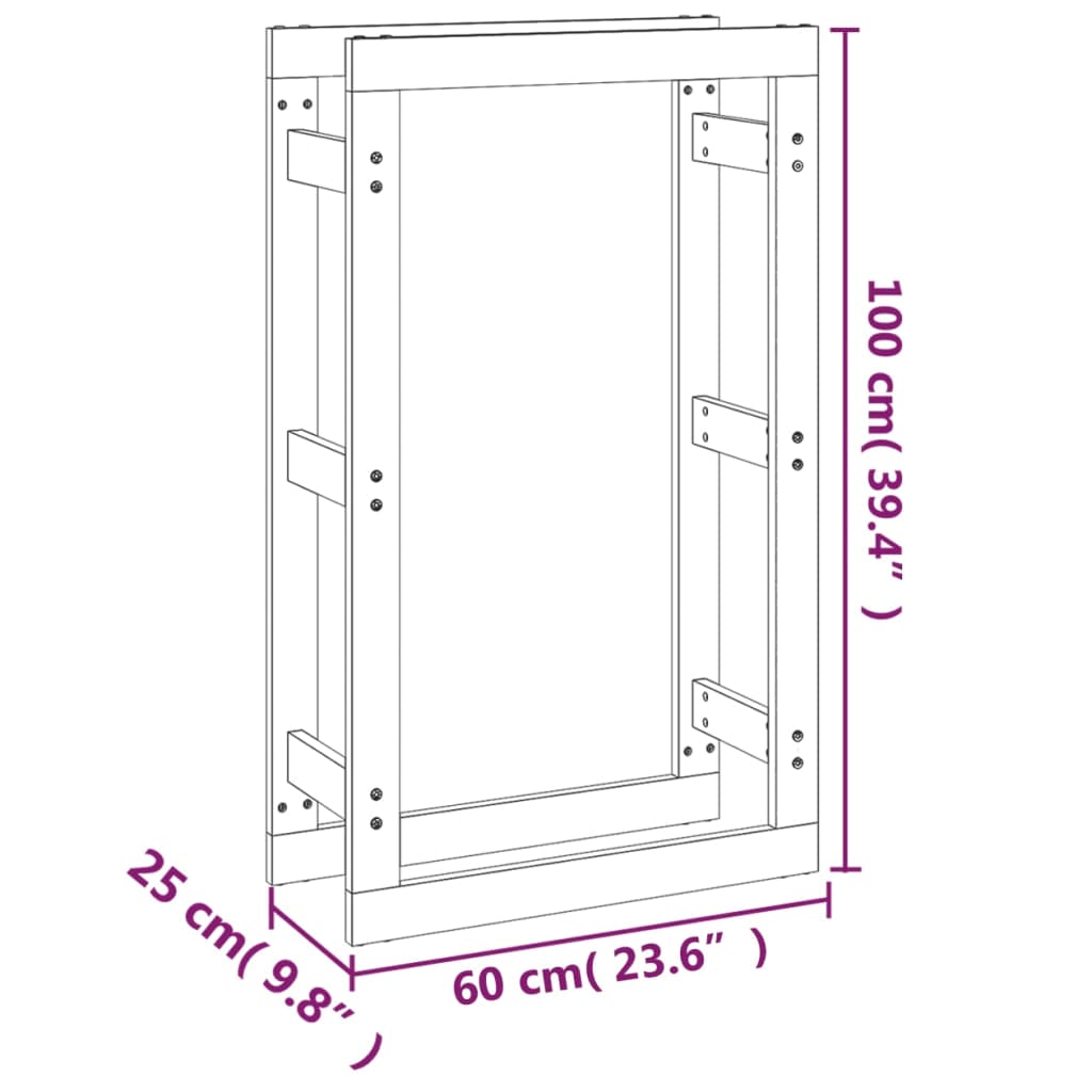  Haardhoutrek 60 x 25 x 100 cm massief grenenhout