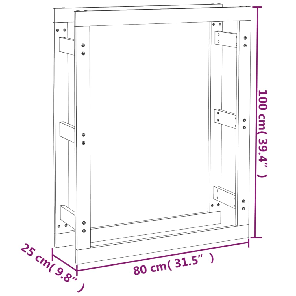  Haardhoutrek 60 x 25 x 100 cm massief grenenhout