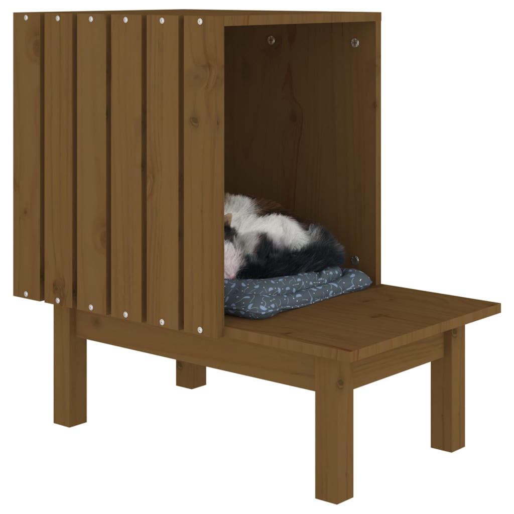 Kattenhuis 60x36x60 cm massief grenenhout wit