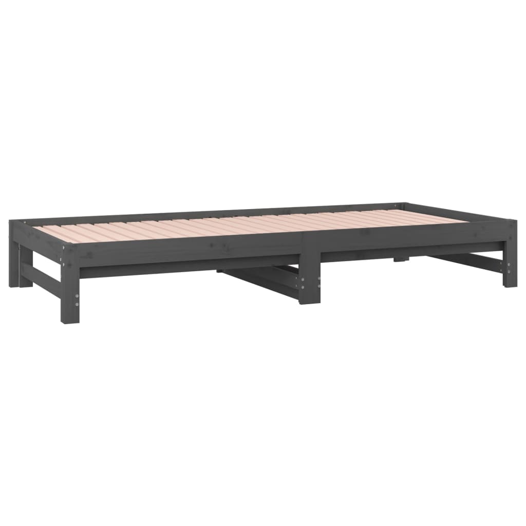 Slaapbank uitschuifbaar massief grenenhout 2x(90x190) cm