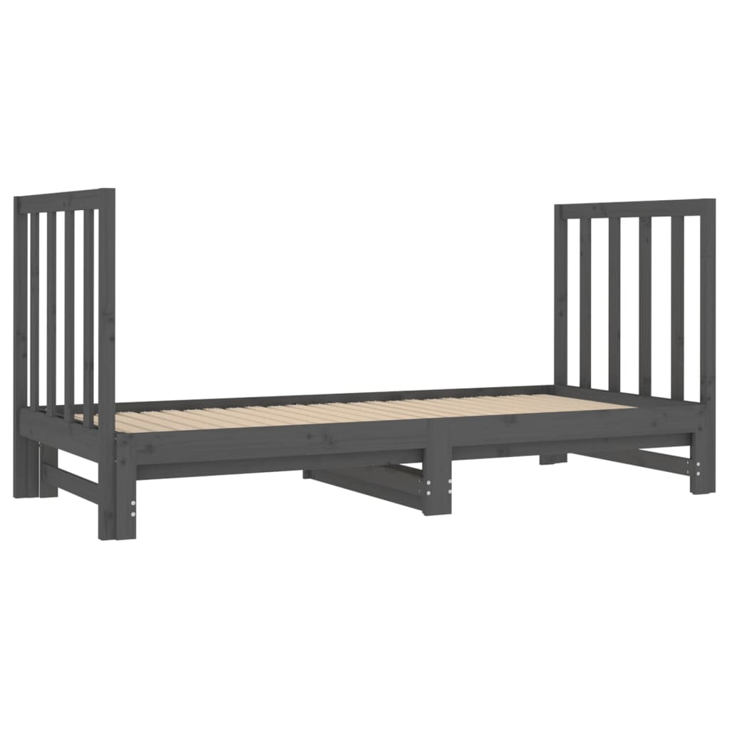 Slaapbank uitschuifbaar massief grenenhout 2x(90x190) cm