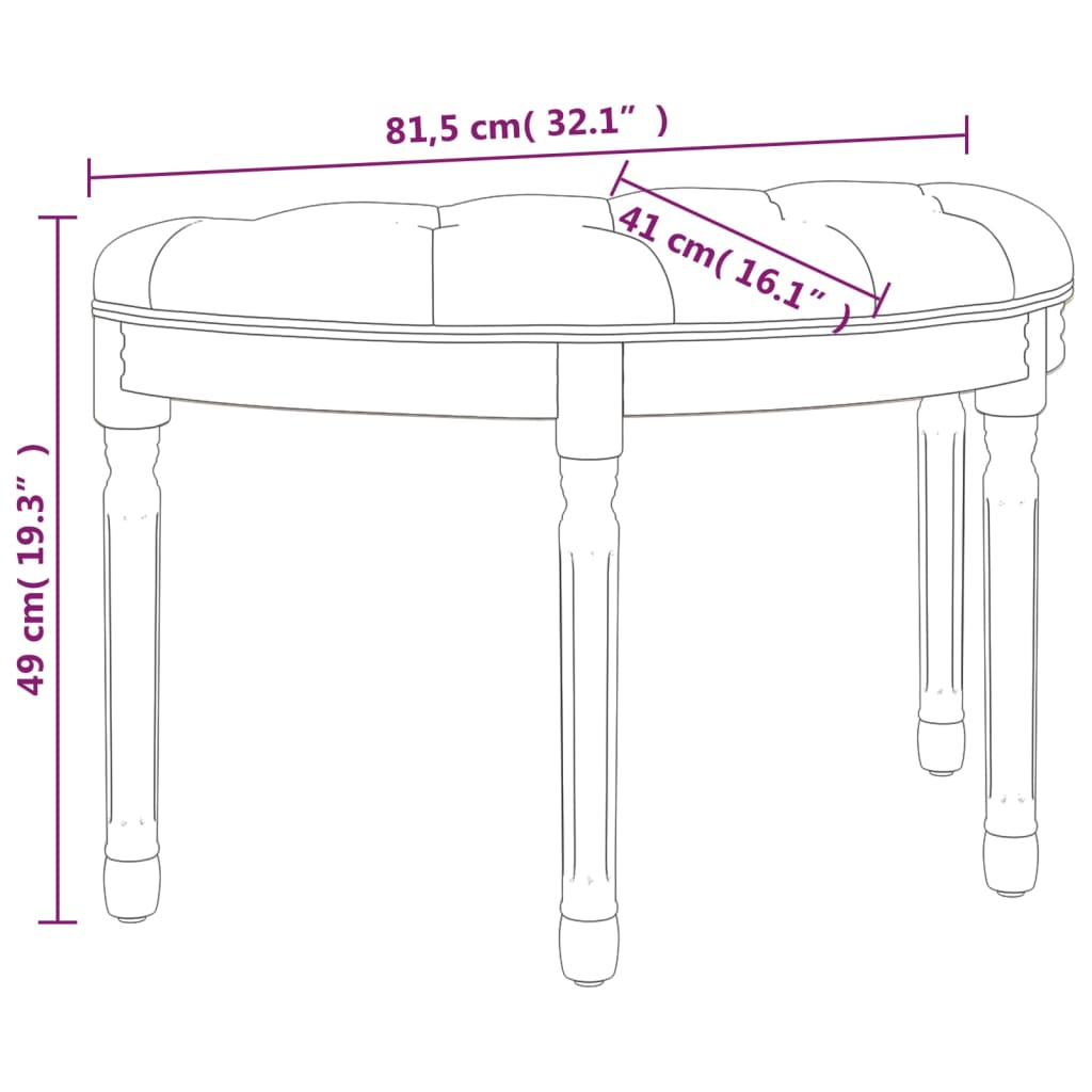 Bankje 110,5x45x49 cm fluweel