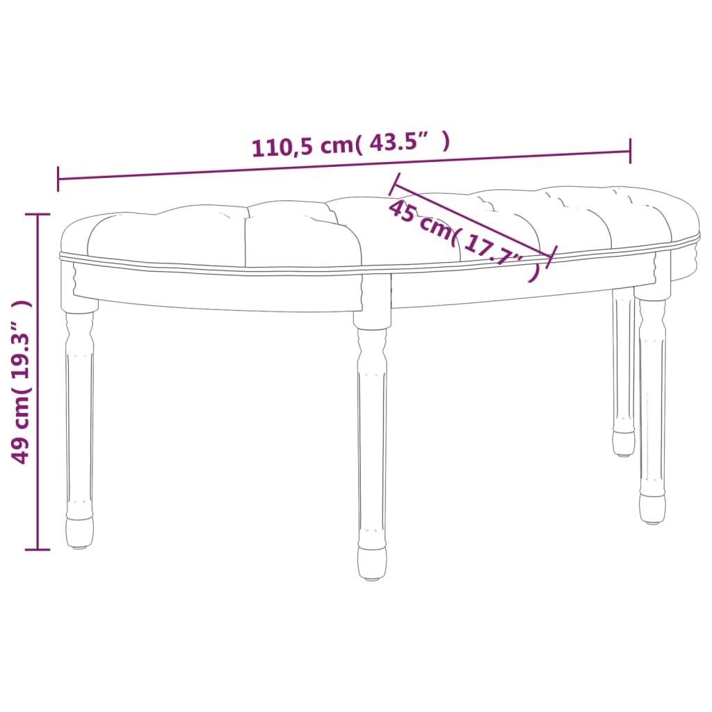 Bankje 110,5x45x49 cm fluweel