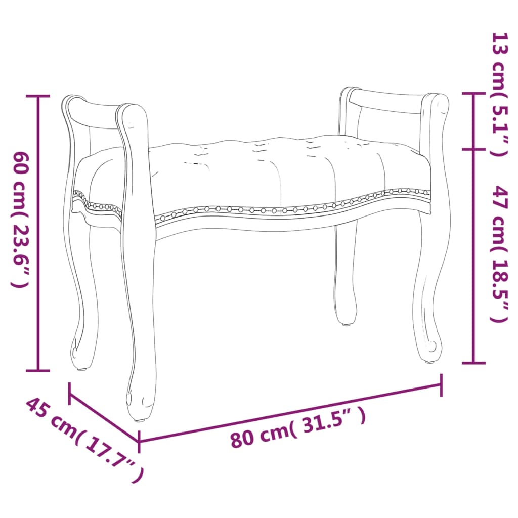 Bankje 110x45x60 cm stof