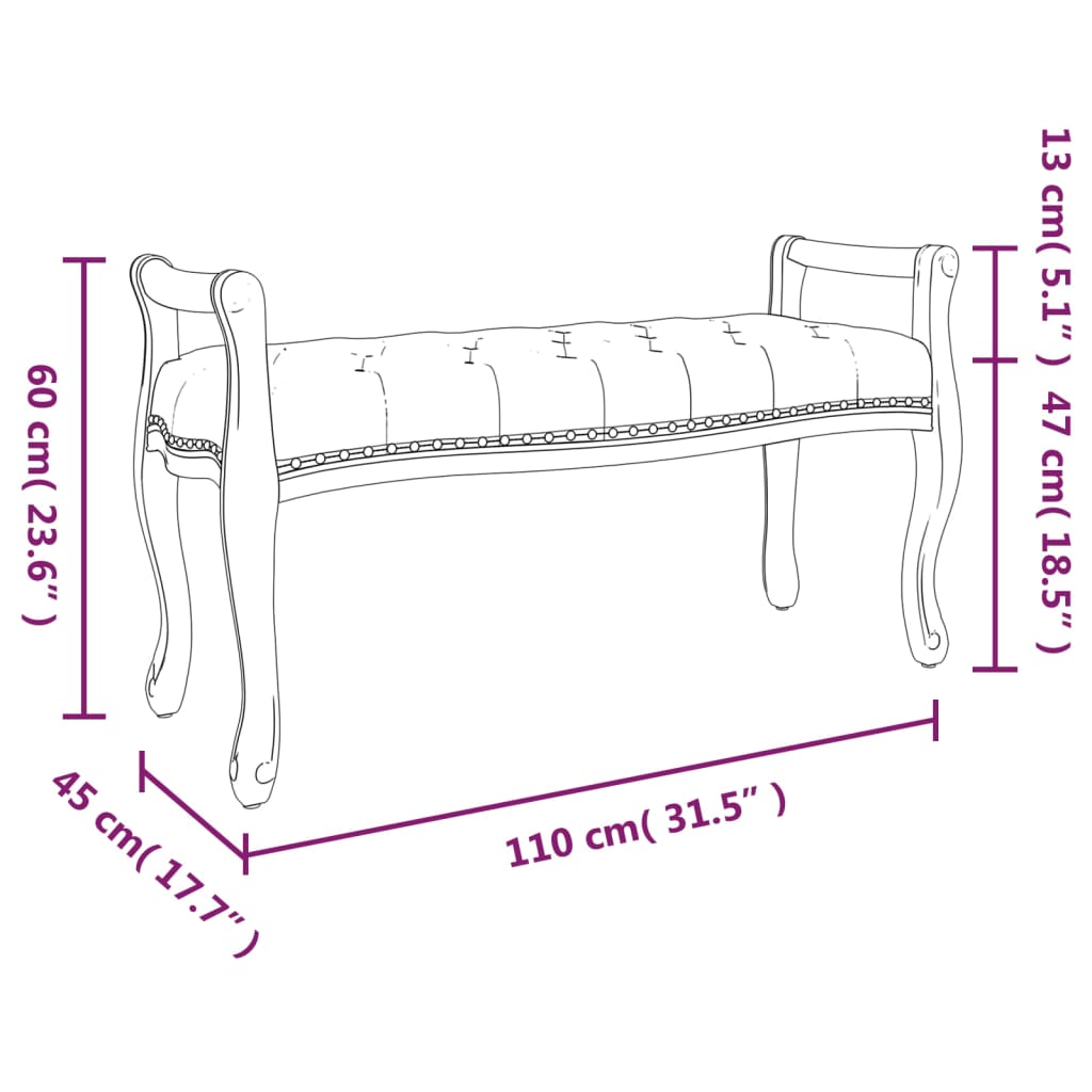 Bankje 80x45x60 cm fluweel