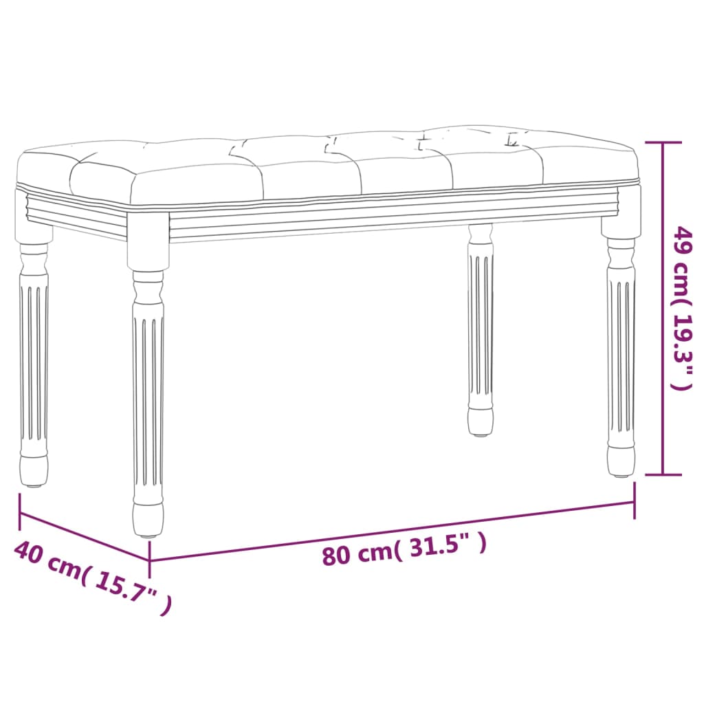 Bankje 110x40x49 cm stof