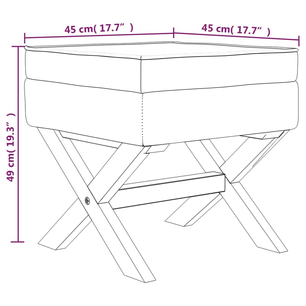 Opbergkruk 45x45x49 cm fluweel