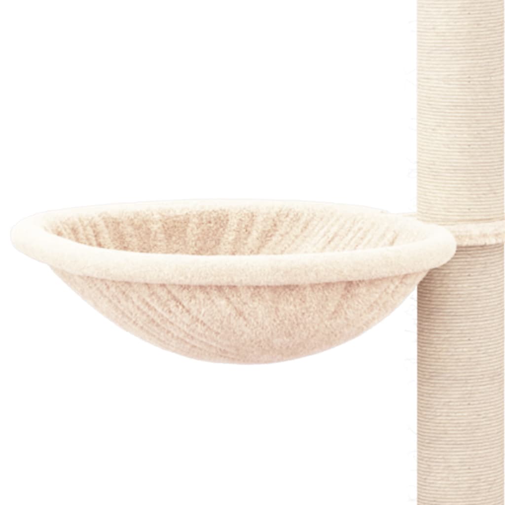 Kattenmeubel met sisal krabpalen 94,5 cm crèmekleurig