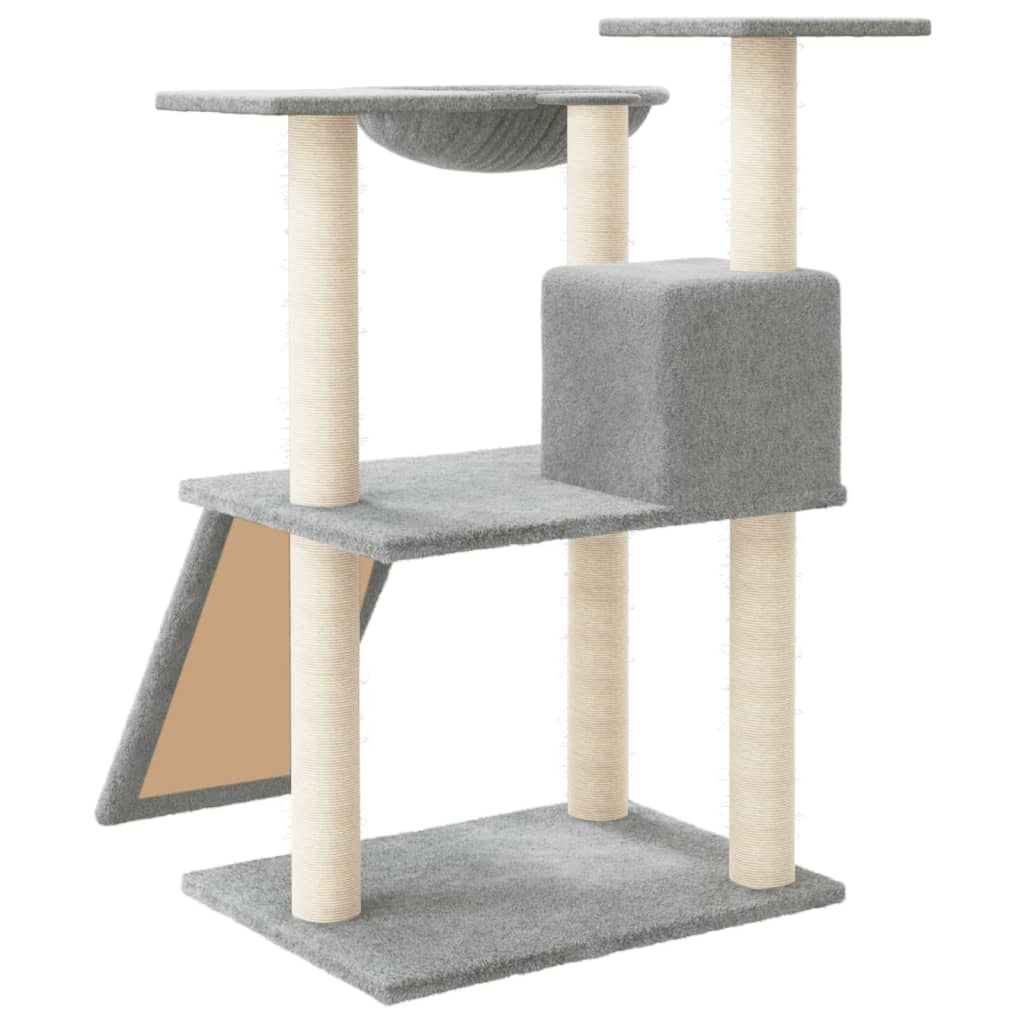 Kattenmeubel met sisal krabpalen 83 cm crèmekleurig