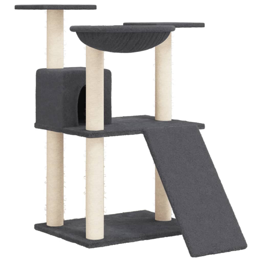 Kattenmeubel met sisal krabpalen 83 cm crèmekleurig