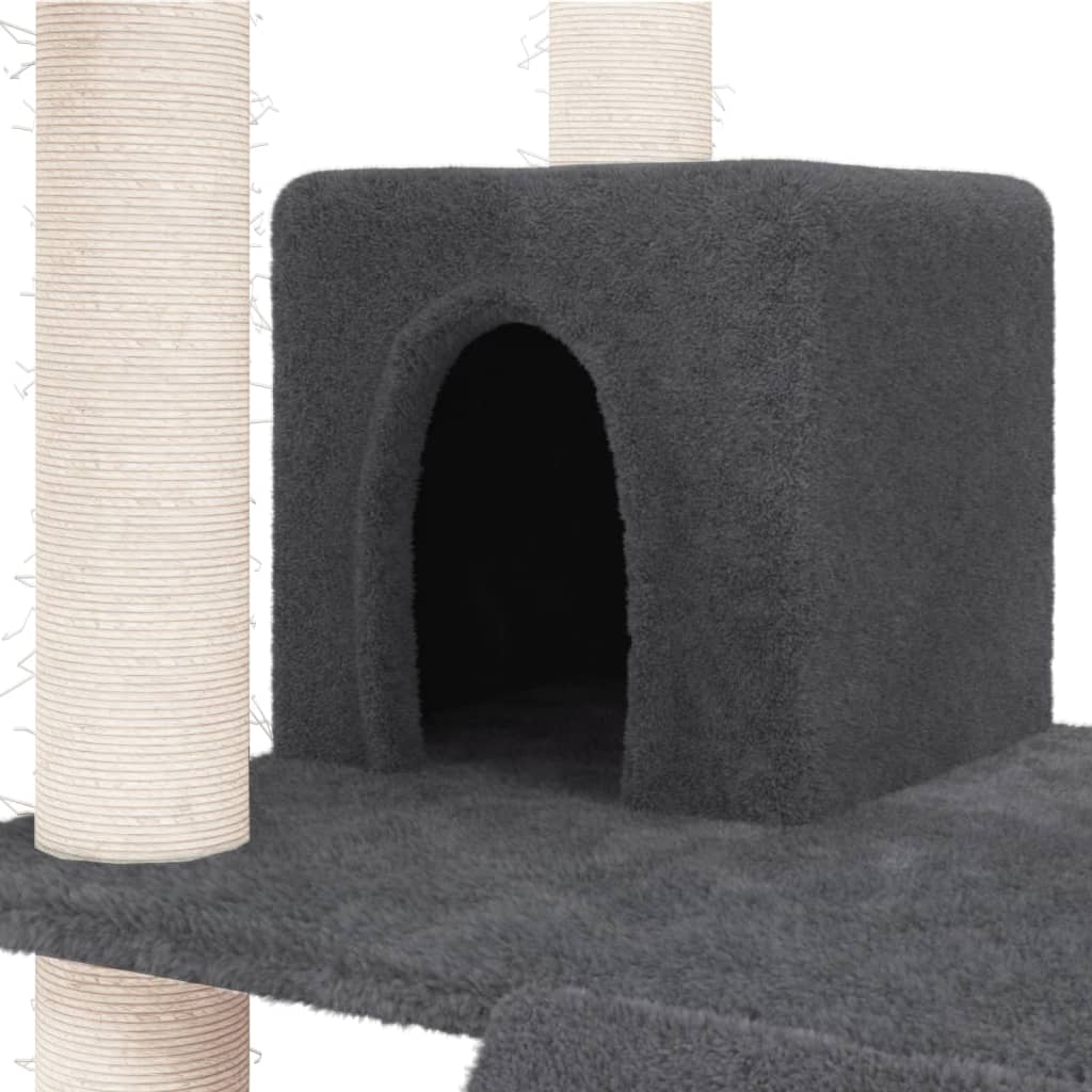 Kattenmeubel met sisal krabpalen 83 cm crèmekleurig