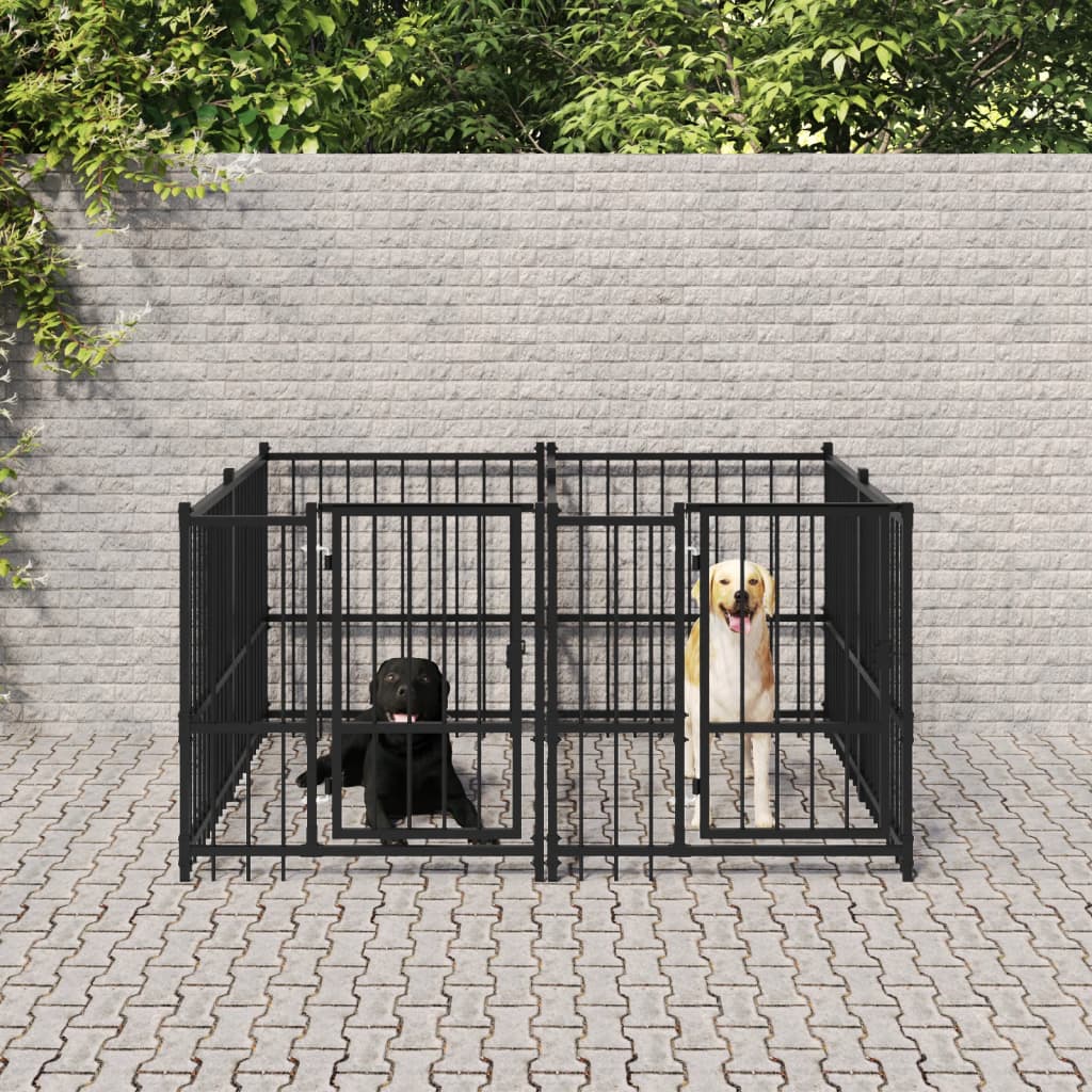 Hondenkennel voor buiten 13,14 m² staal