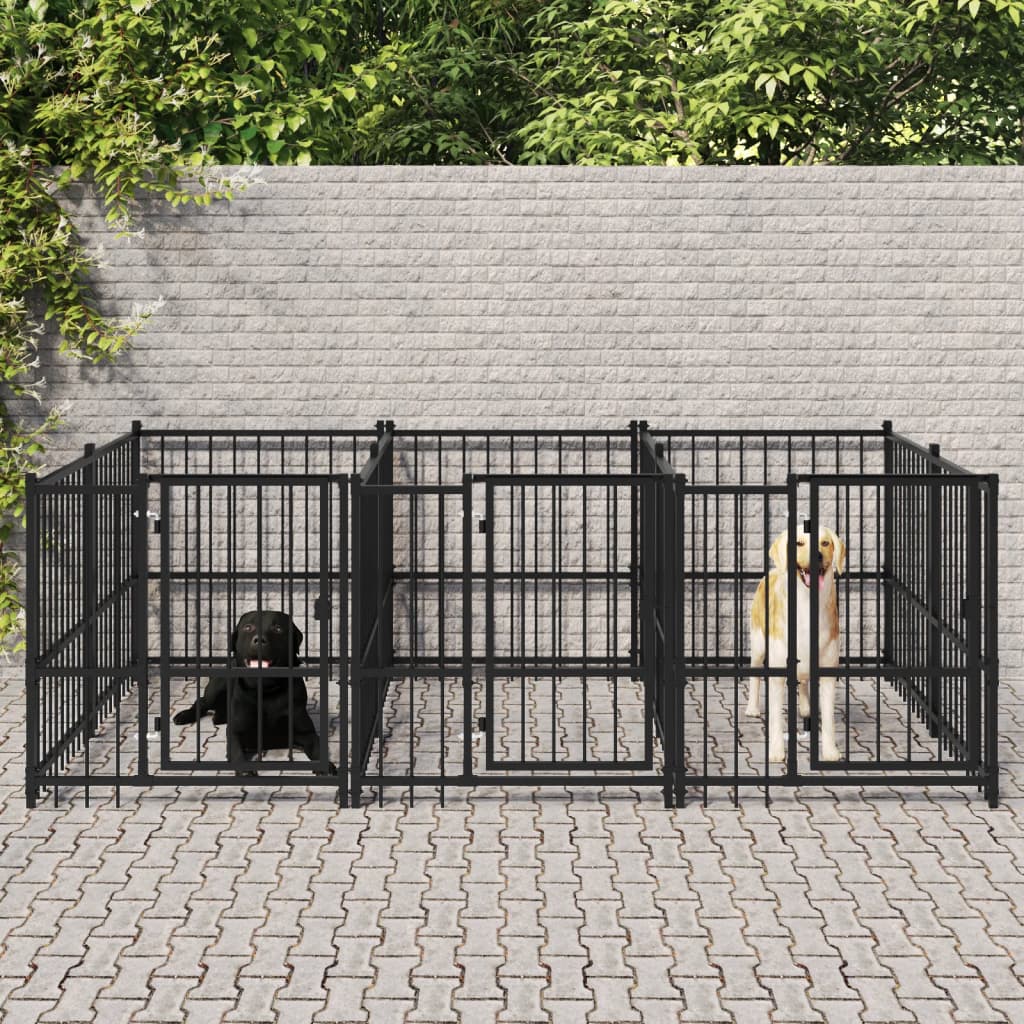 Hondenkennel voor buiten 13,14 m² staal