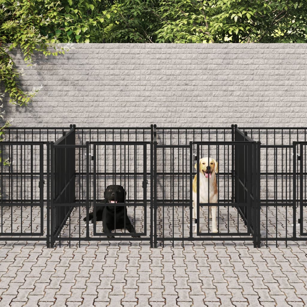 Hondenkennel voor buiten 15,02 m² staal