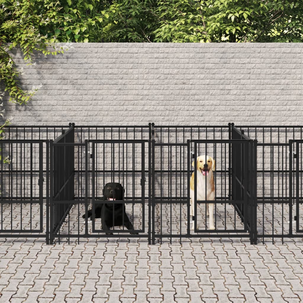 Hondenkennel voor buiten 13,14 m² staal