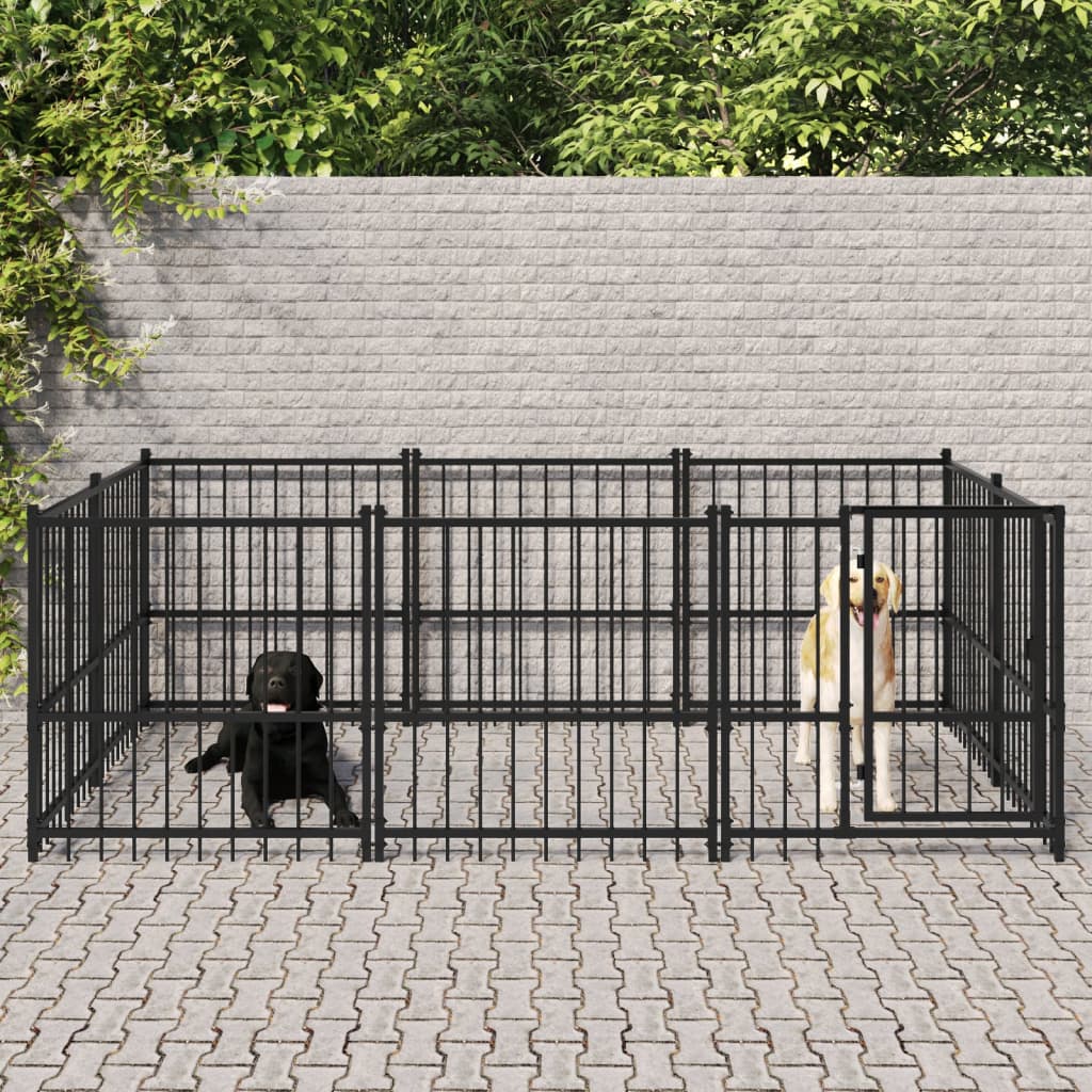 Hondenkennel voor buiten 11,26 m² staal