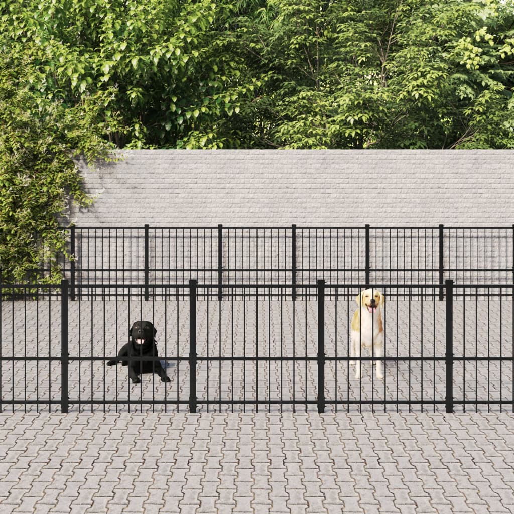 Hondenkennel voor buiten 47,05 m² staal