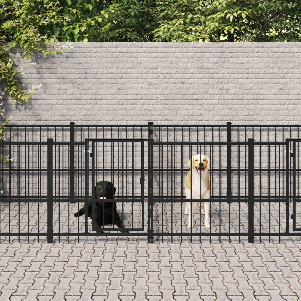 Hondenkennel voor buiten 15,02 m² staal