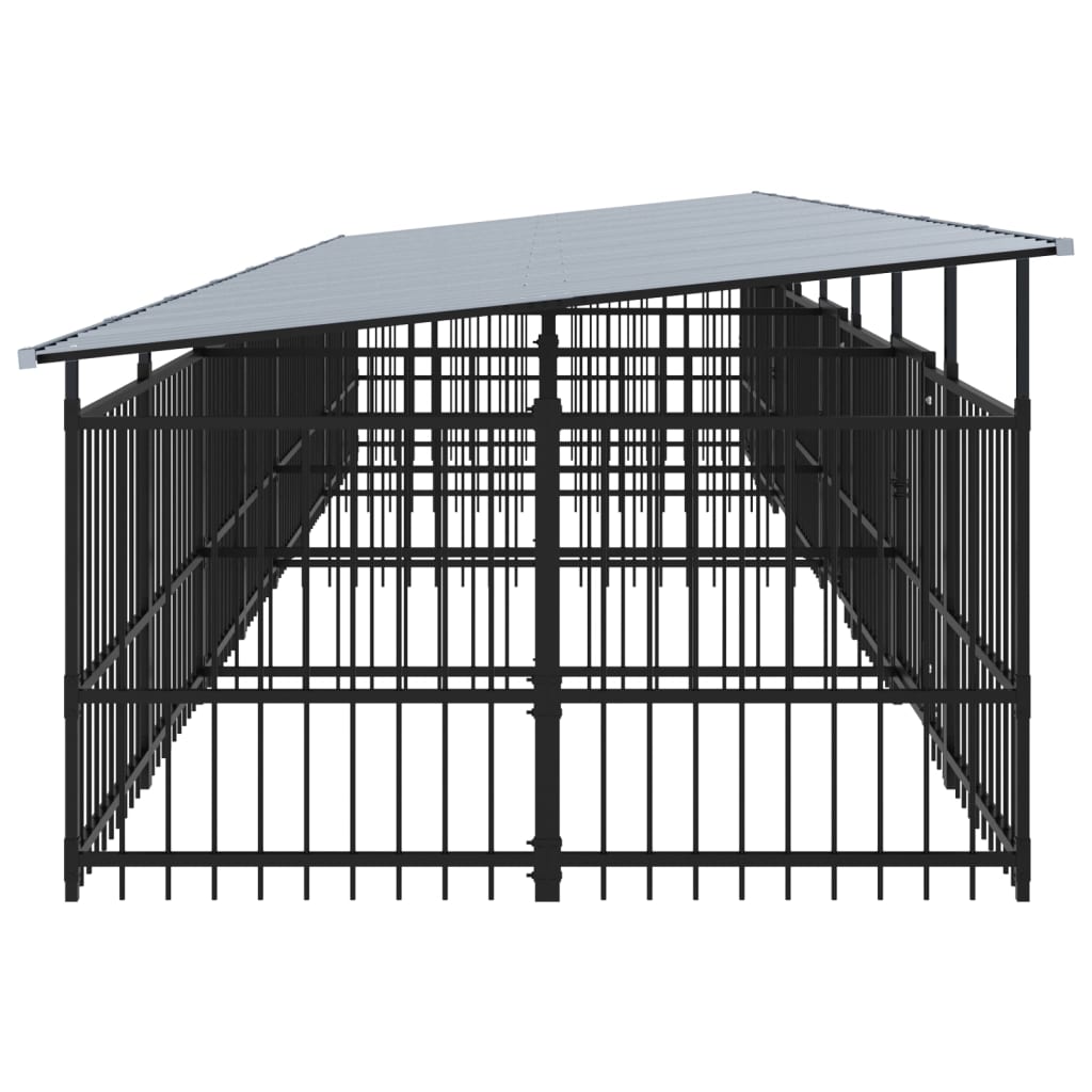 Hondenkennel met dak 18,77 m² staal