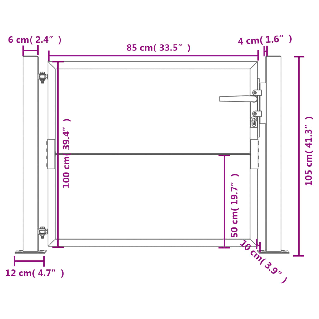 Poort 105x180 cm cortenstaal