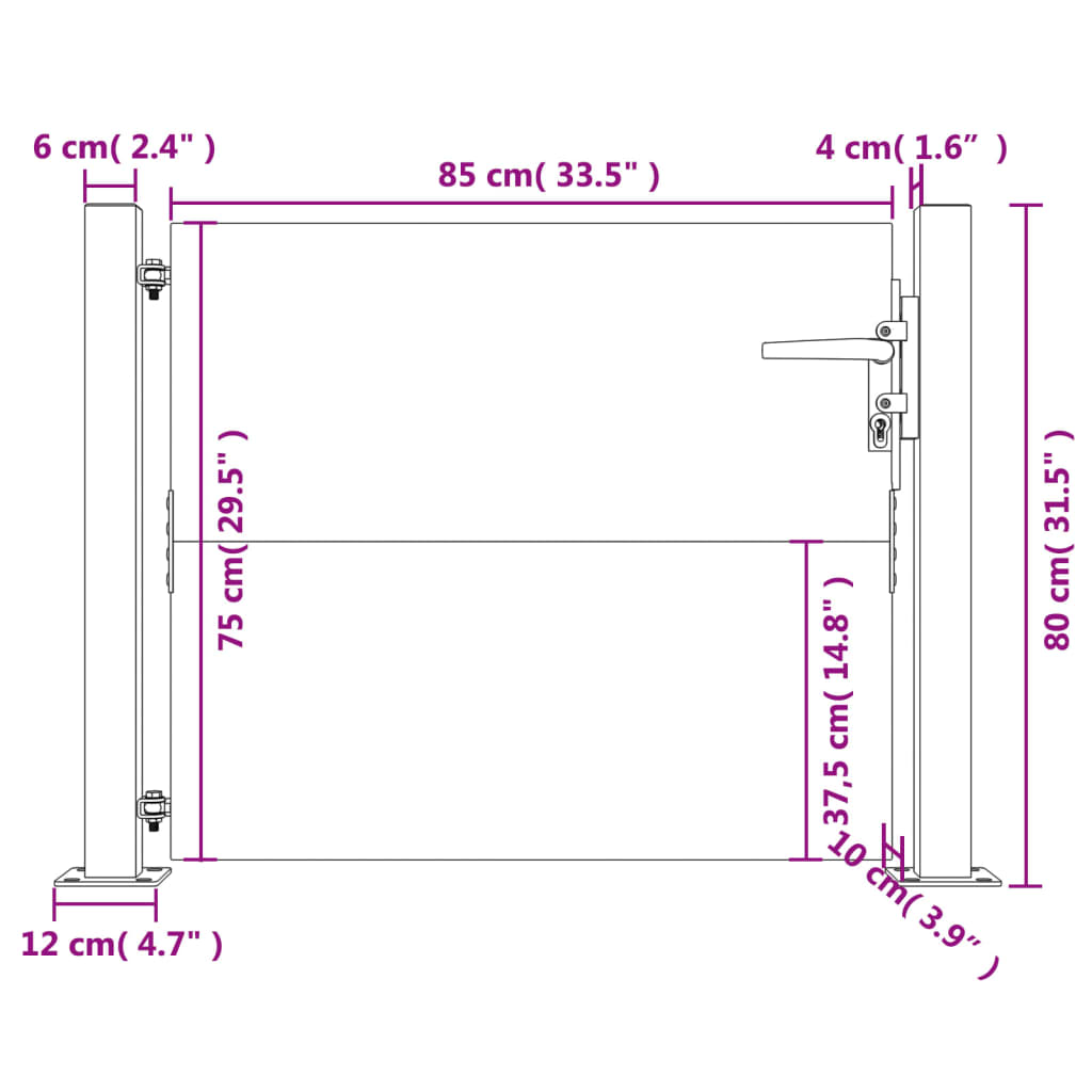 Poort 105x155 cm cortenstaal