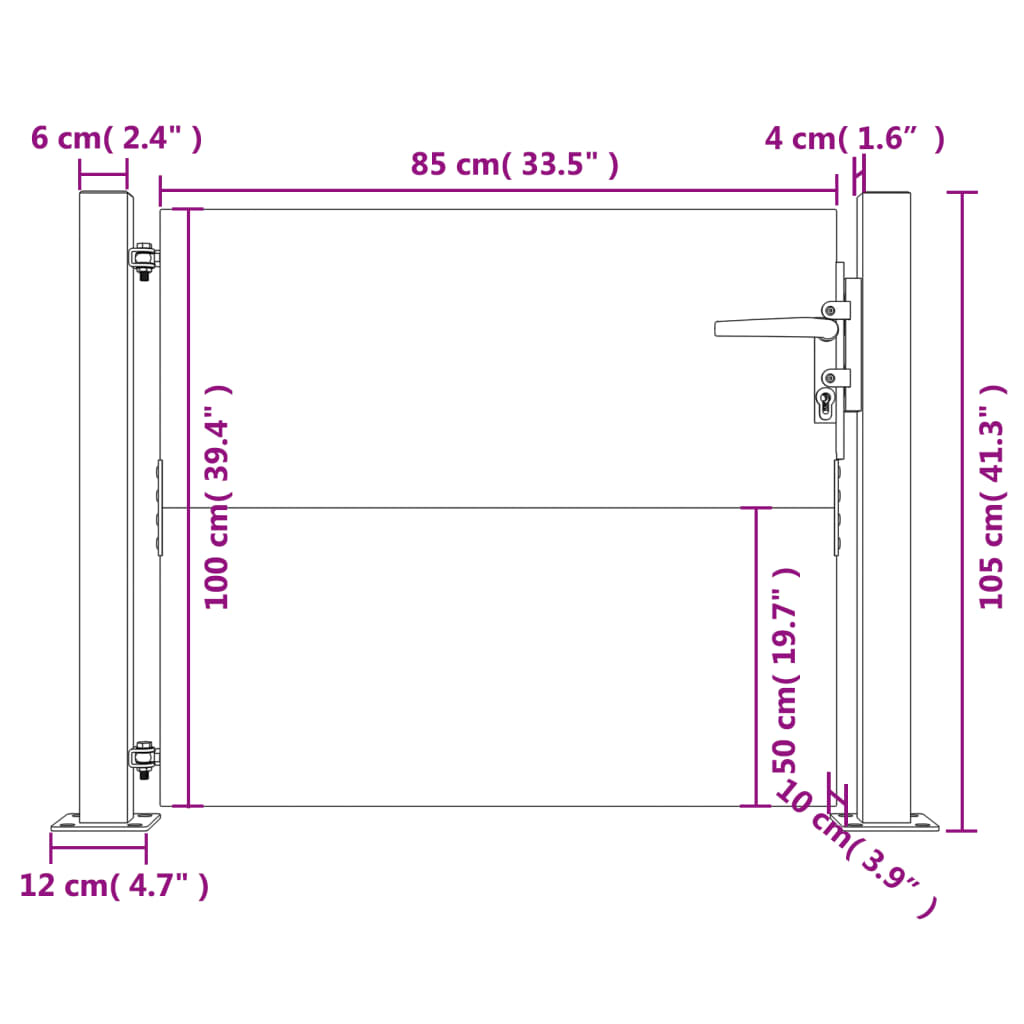 Poort 105x155 cm cortenstaal