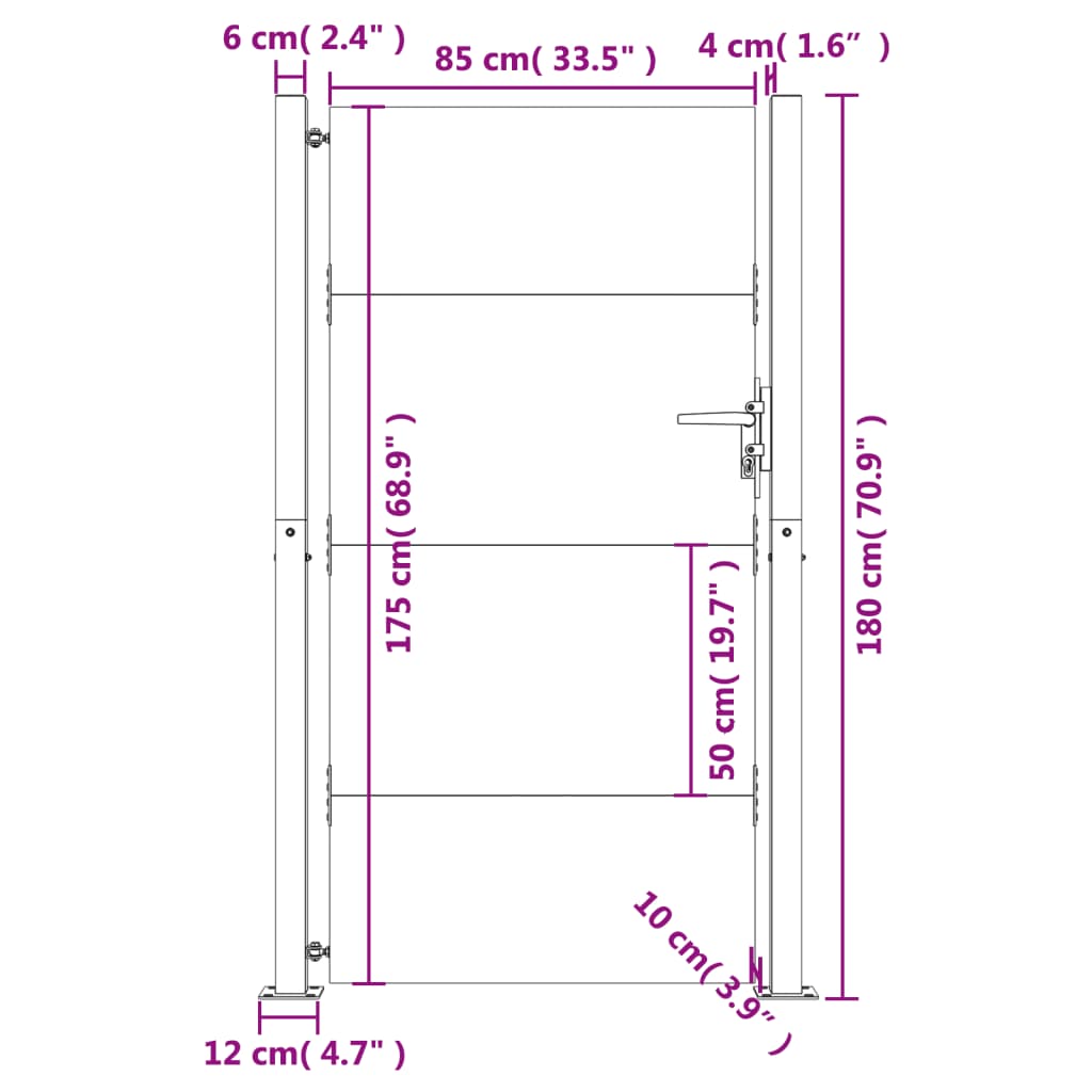 Poort 105x155 cm cortenstaal