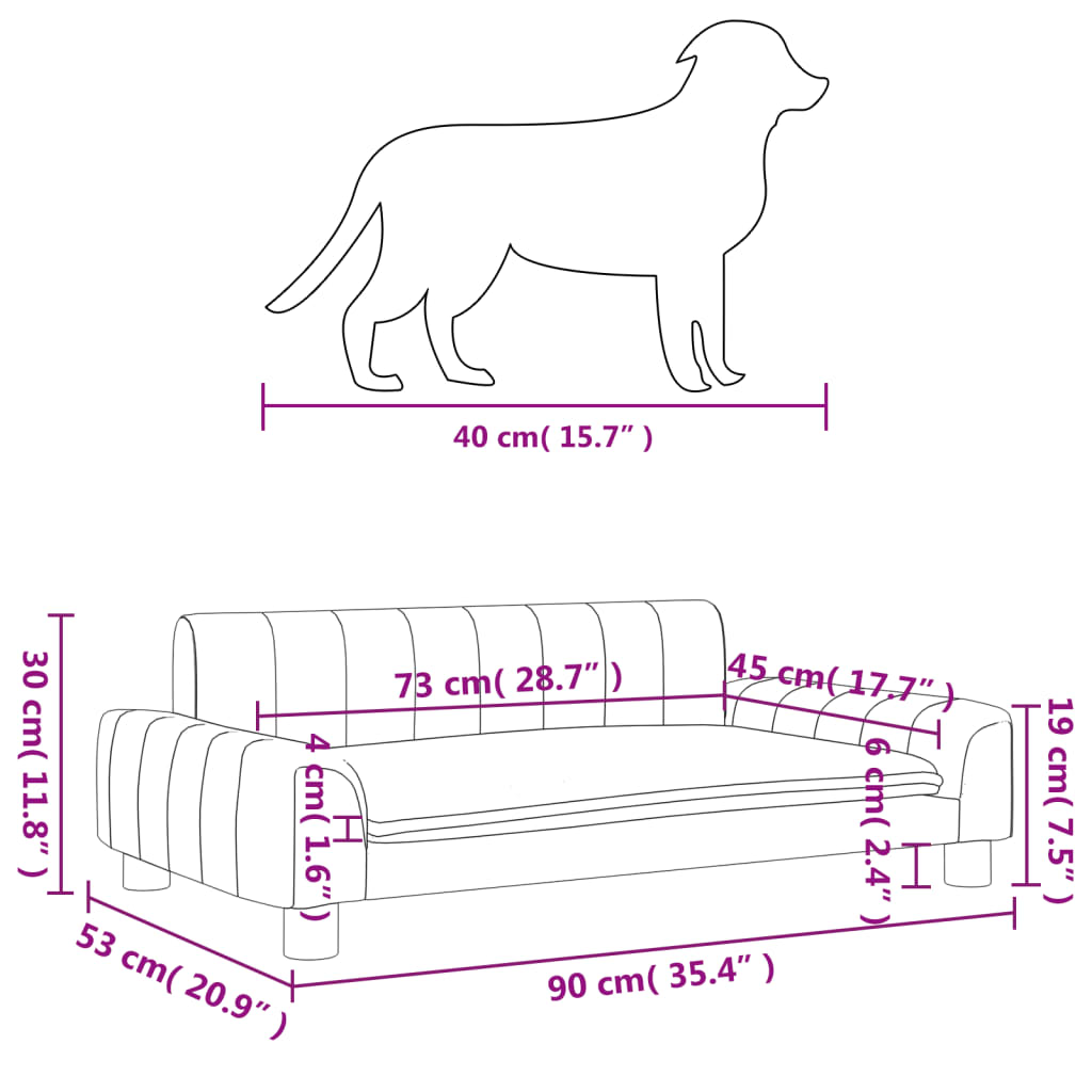 Hondenmand 70x45x30 cm stof