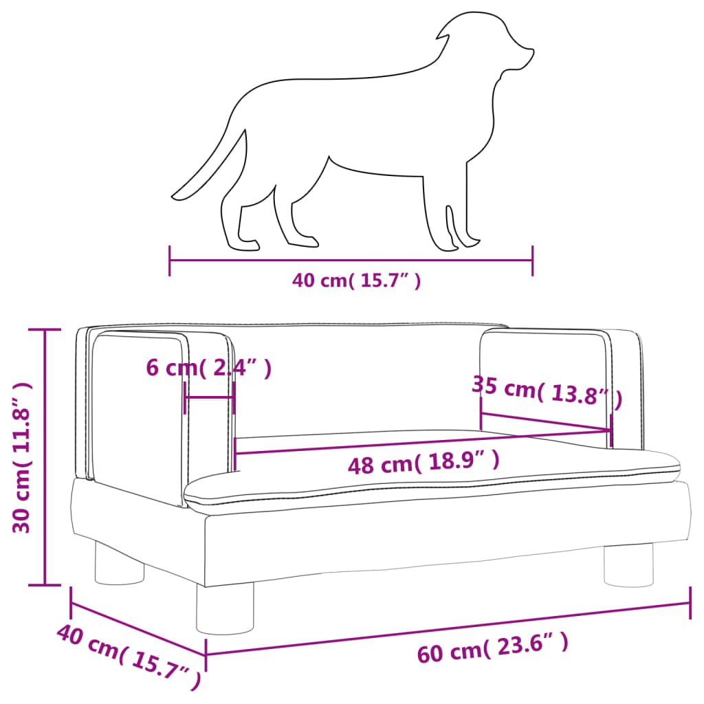 Hondenmand 60x40x30 cm fluweel