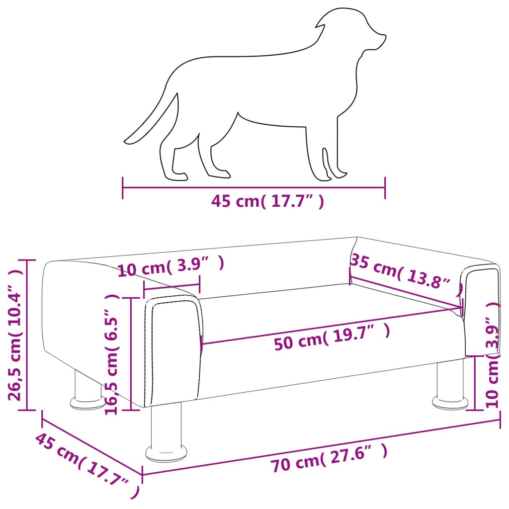 Hondenmand 50x40x26,5 cm fluweel