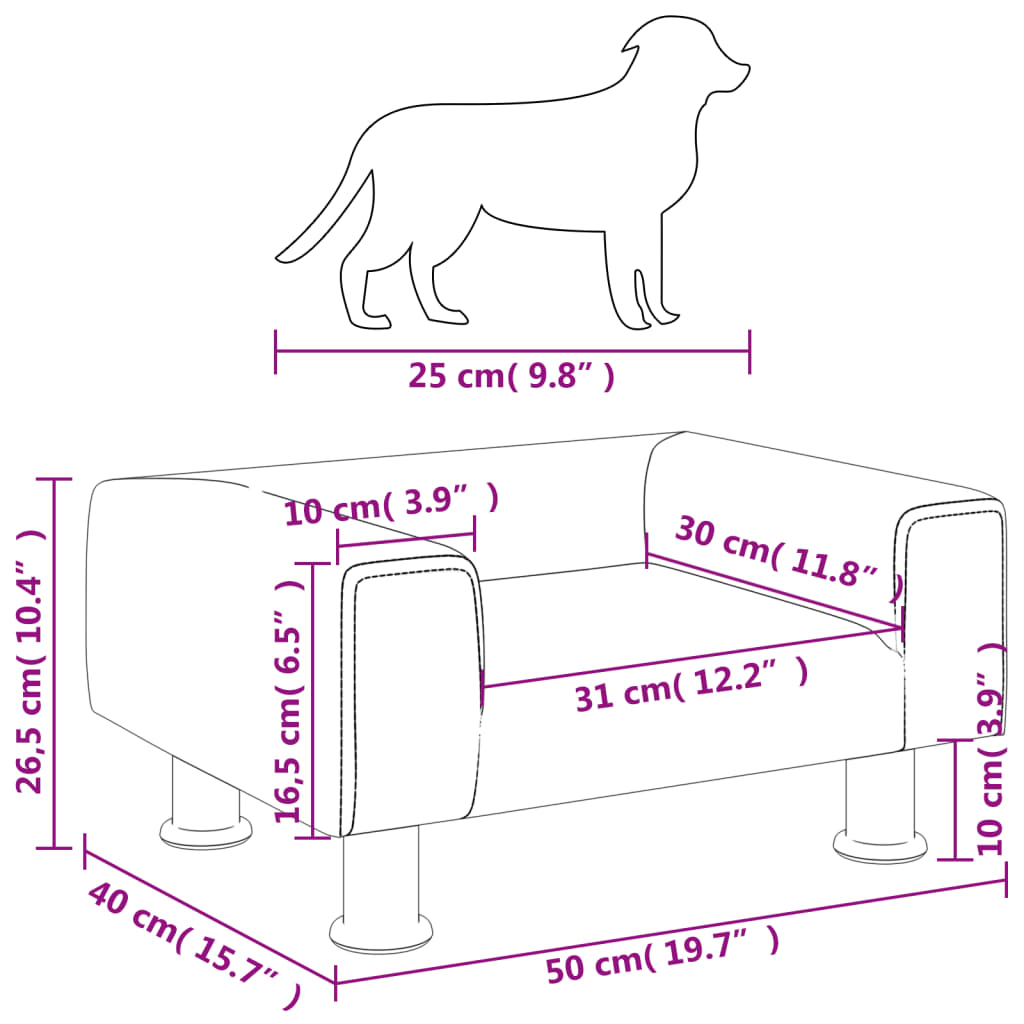 Hondenmand 50x40x26,5 cm fluweel