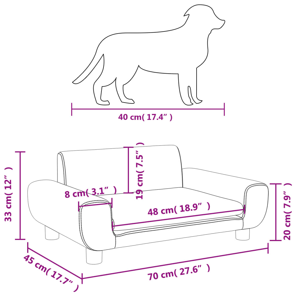 Hondenmand 70x45x33 cm fluweel