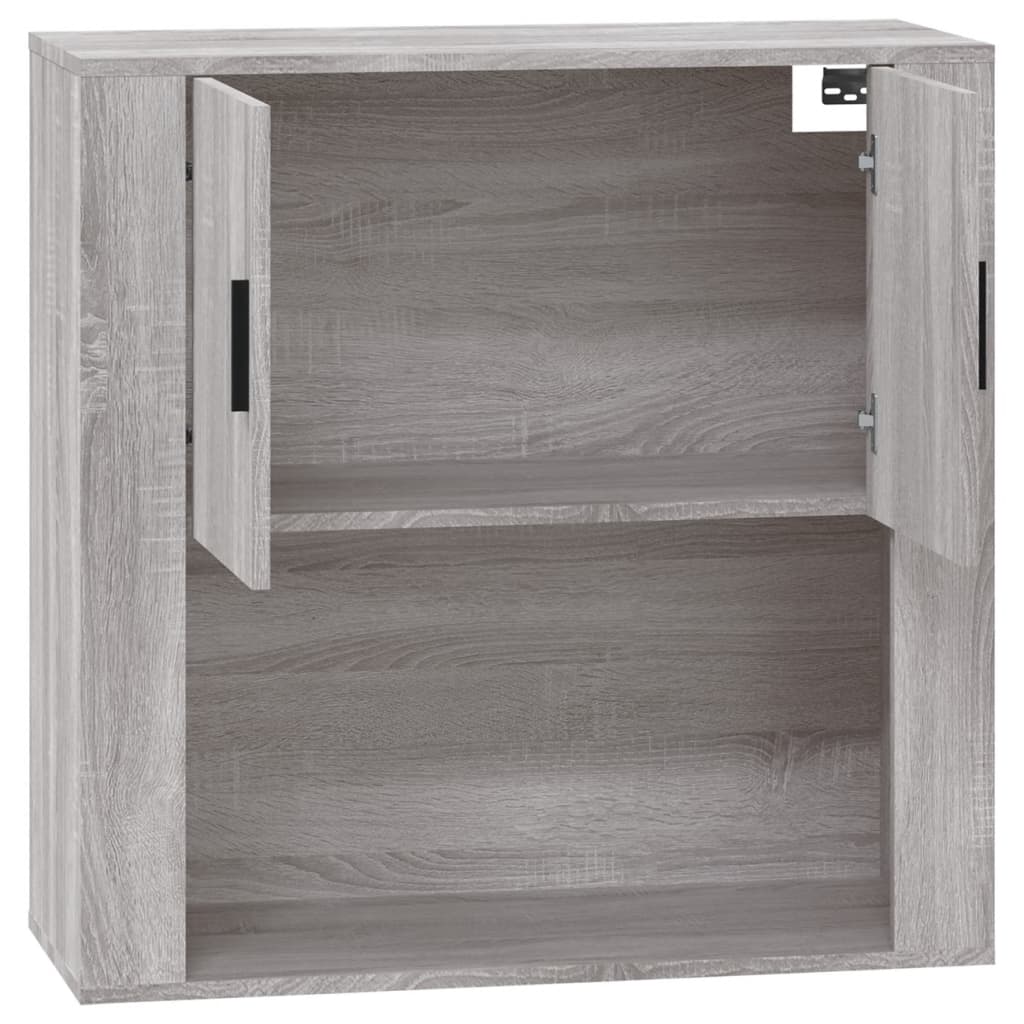 Wandkast 80x33x80 cm bewerkt hout eikenkleurig