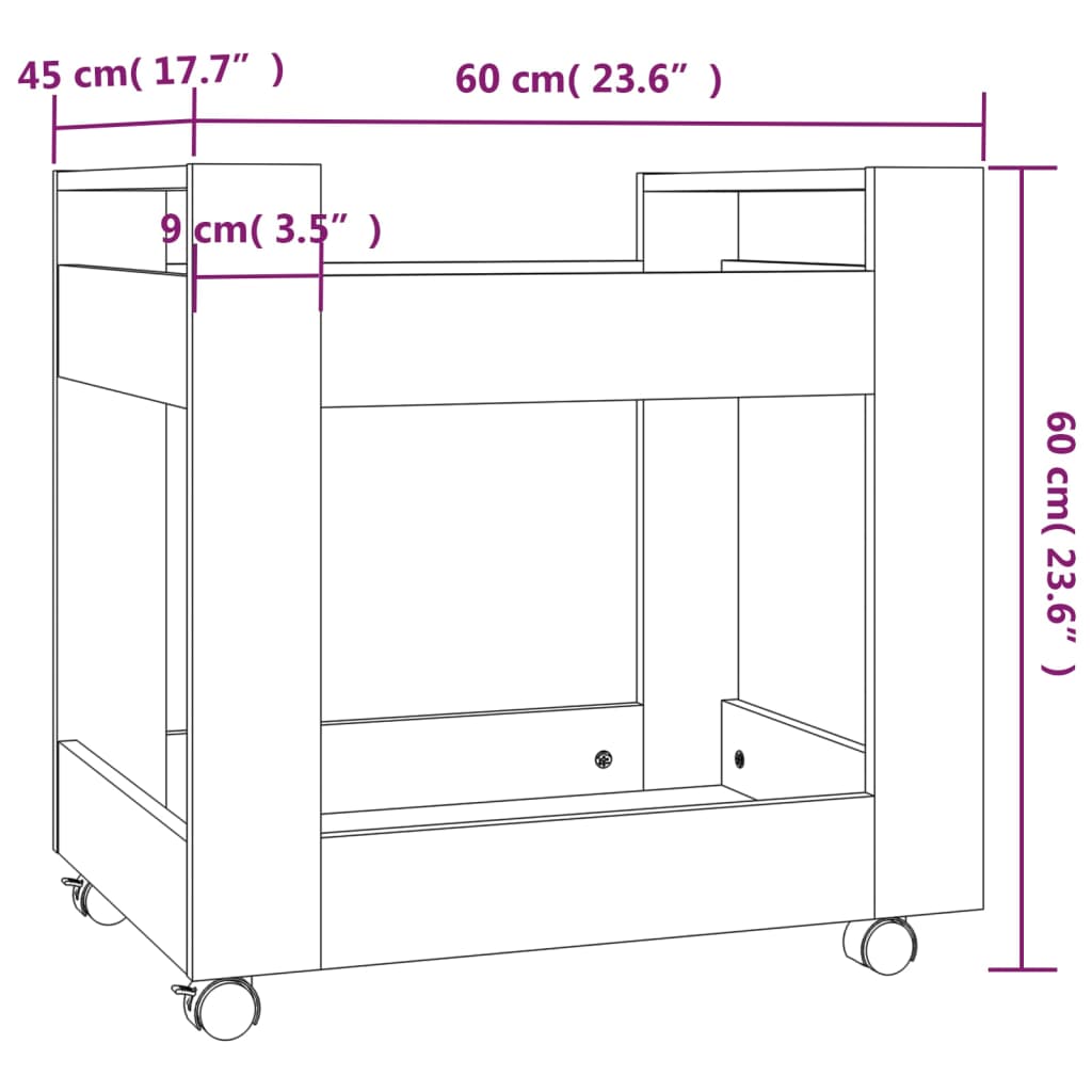 Bureaukastje 60x45x60 cm bewerkt hout