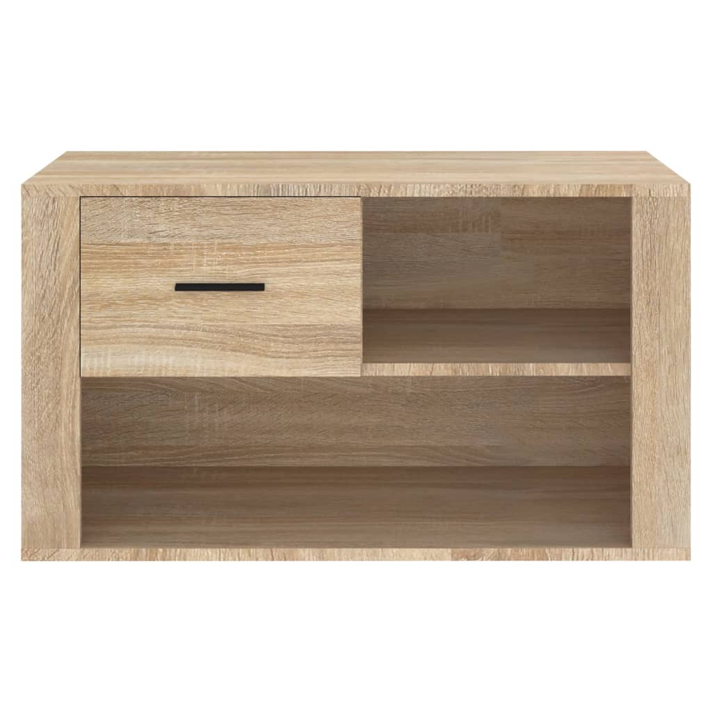 Schoenenkast 80x35x45 cm bewerkt hout eikenkleurig