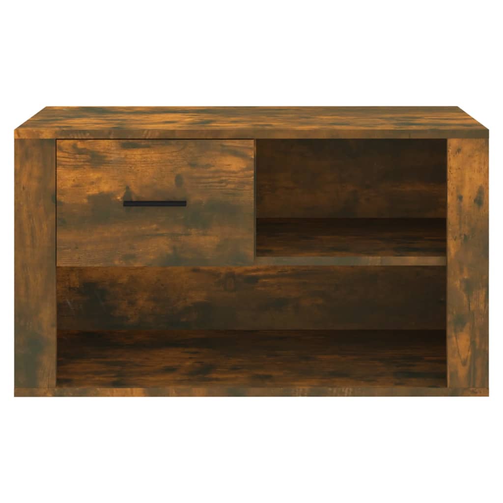 Schoenenkast 80x35x45 cm bewerkt hout eikenkleurig