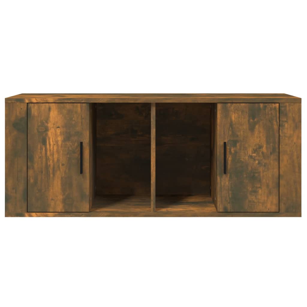 Tv-meubel 100x35x40 cm bewerkt hout eikenkleurig