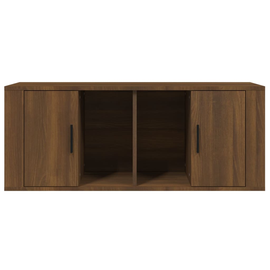 Tv-meubel 100x35x40 cm bewerkt hout eikenkleurig